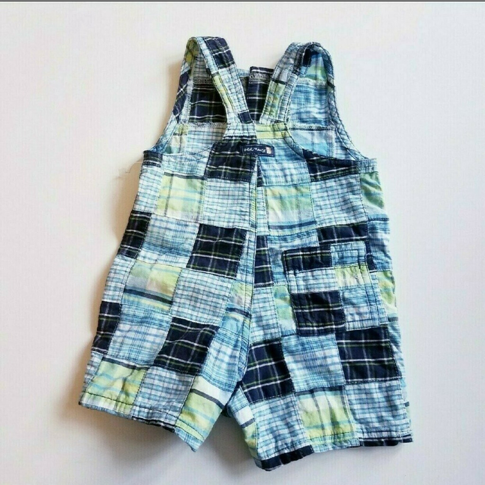Old Navy Vintage Cotton Patchwork Romper 3/6M - Picture 2 of 9